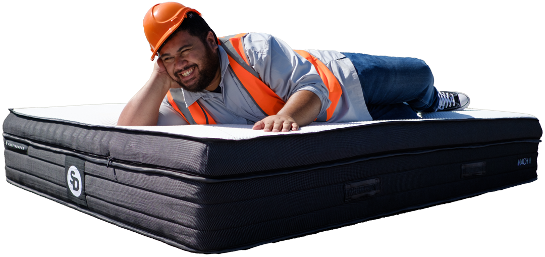 Lawrence lying on the bed